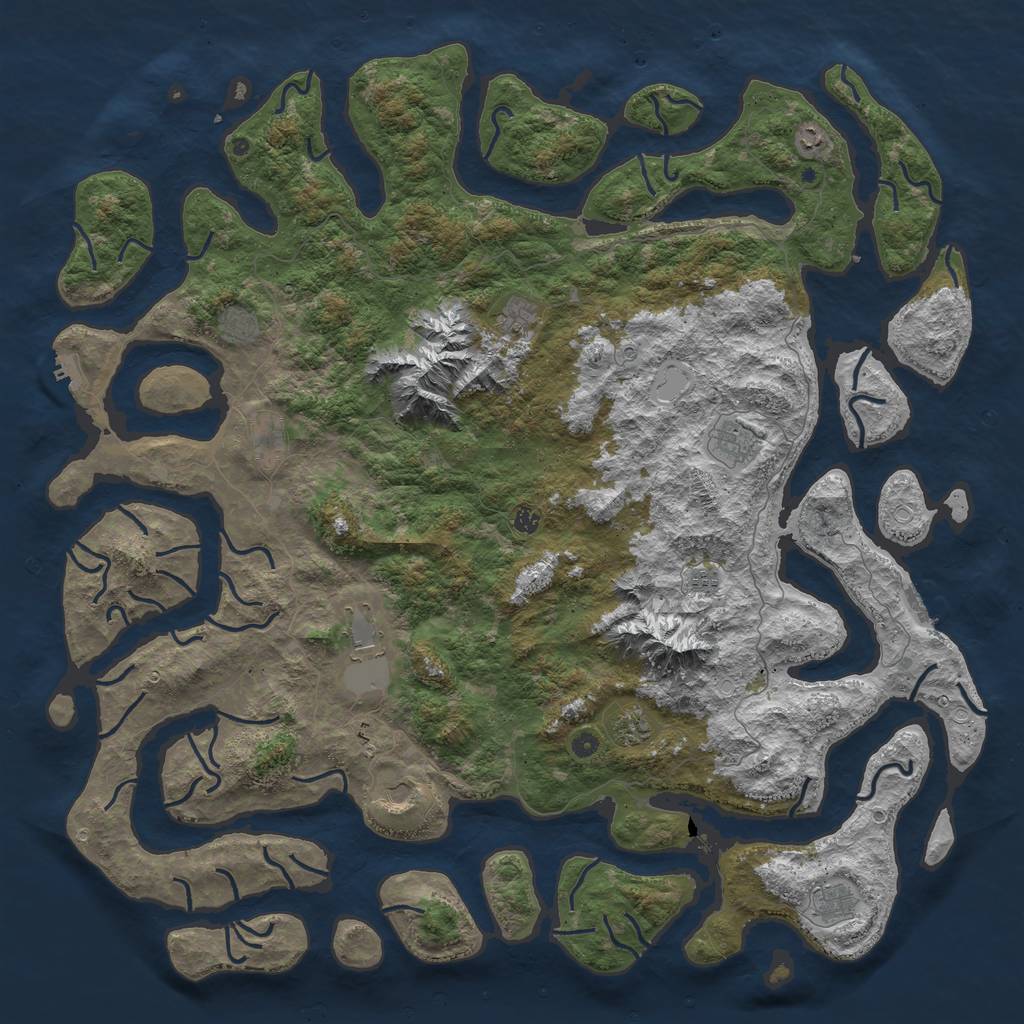 Rust Map: Procedural Map, Size: 6000, Seed: 63835789, 22 Monuments