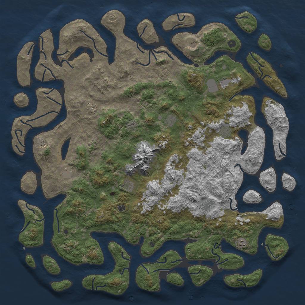 Rust Map: Procedural Map, Size: 6000, Seed: 284068792, 20 Monuments