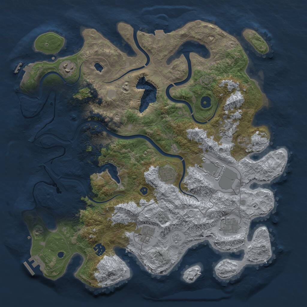 Rust Map: Procedural Map, Size: 4000, Seed: 177180746, 14 Monuments