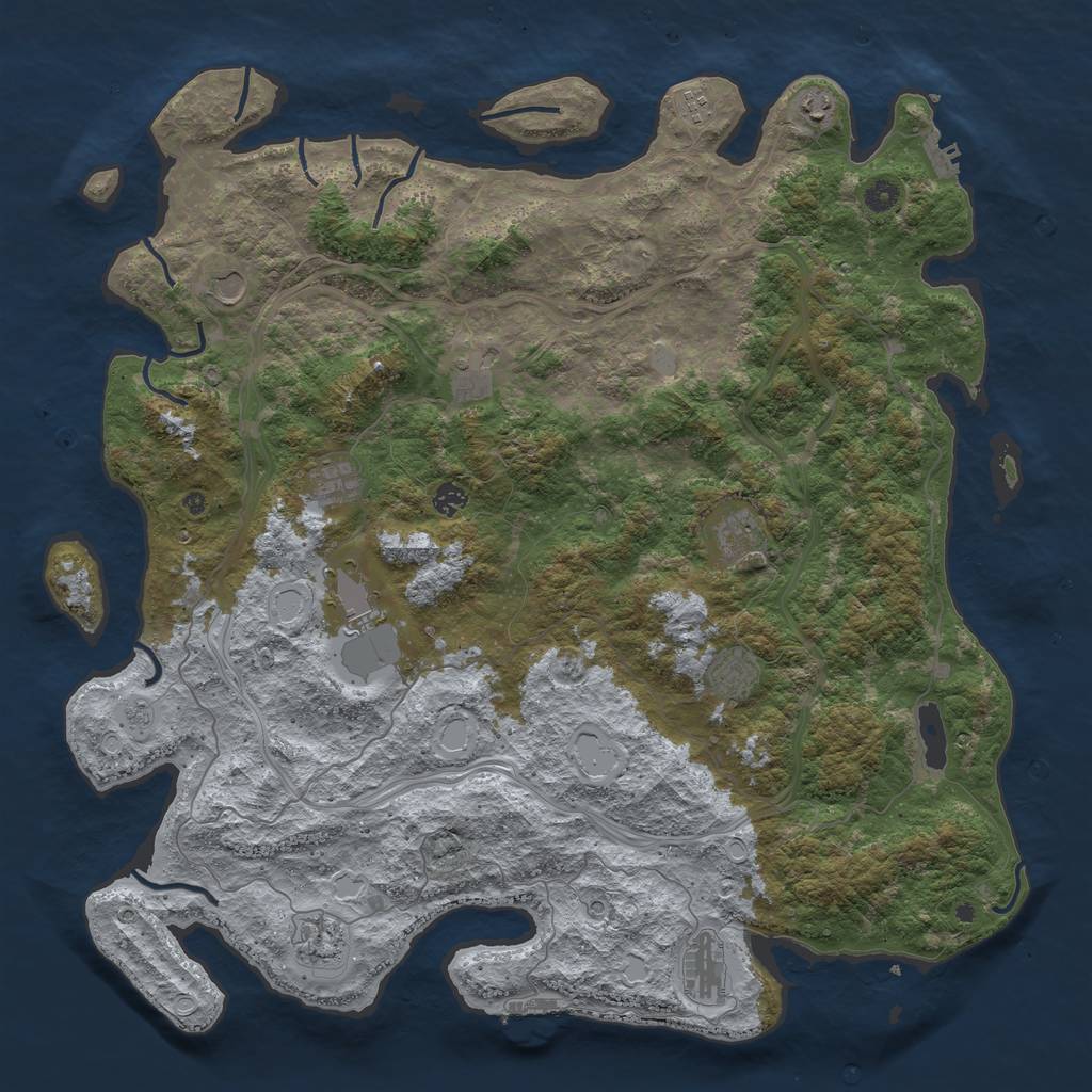 Rust Map: Procedural Map, Size: 4952, Seed: 2147483647, 18 Monuments