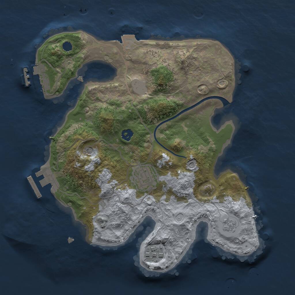 Rust Map: Procedural Map, Size: 2500, Seed: 1212565207, 7 Monuments