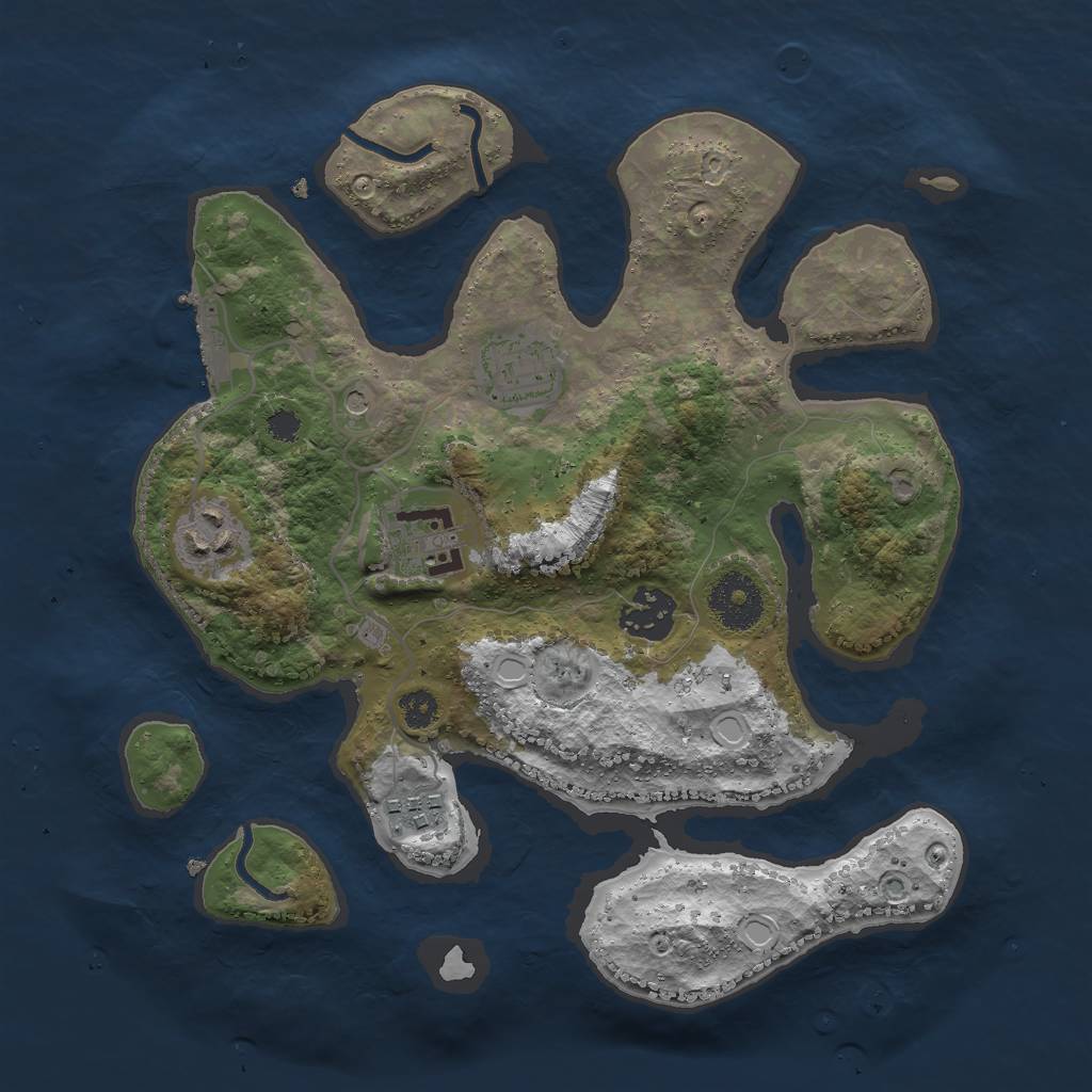Rust Map: Procedural Map, Size: 3000, Seed: 42164962, 15 Monuments