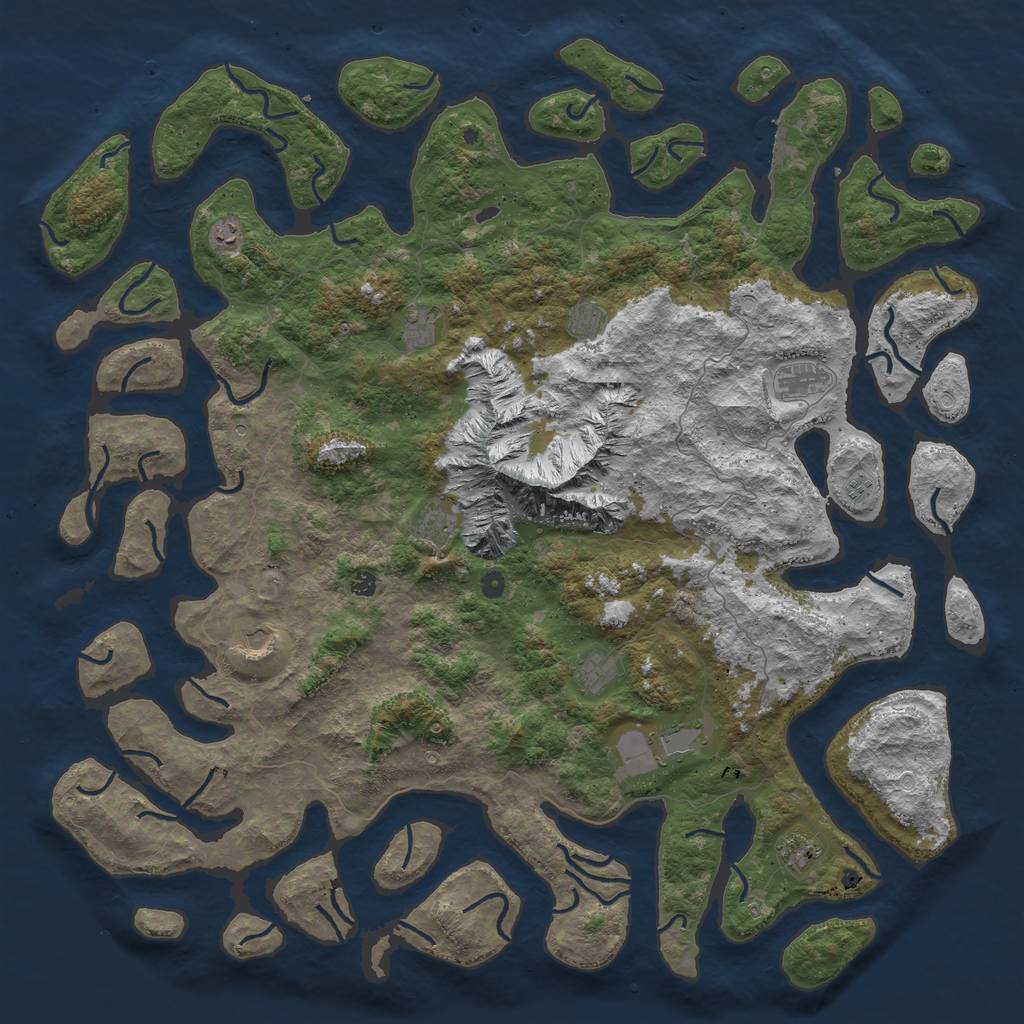 Rust Map: Procedural Map, Size: 6000, Seed: 1829811709, 21 Monuments