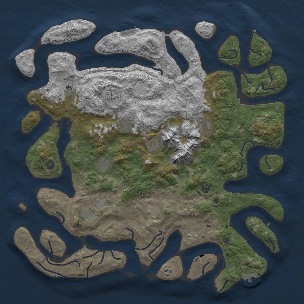 Rust Map: Procedural Map, Size: 5000, Seed: 86902557, 21 Monuments