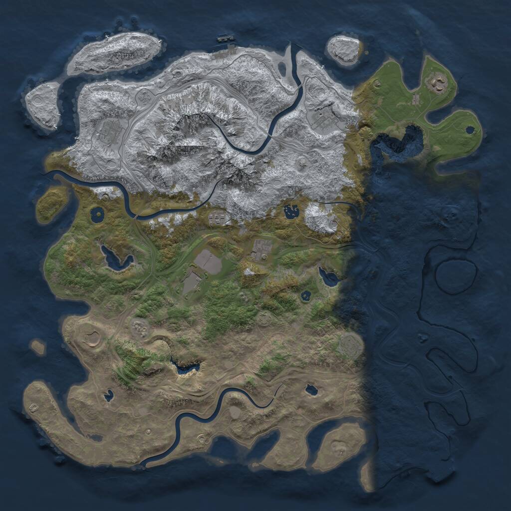 Rust Map: Procedural Map, Size: 5000, Seed: 86902557, 15 Monuments