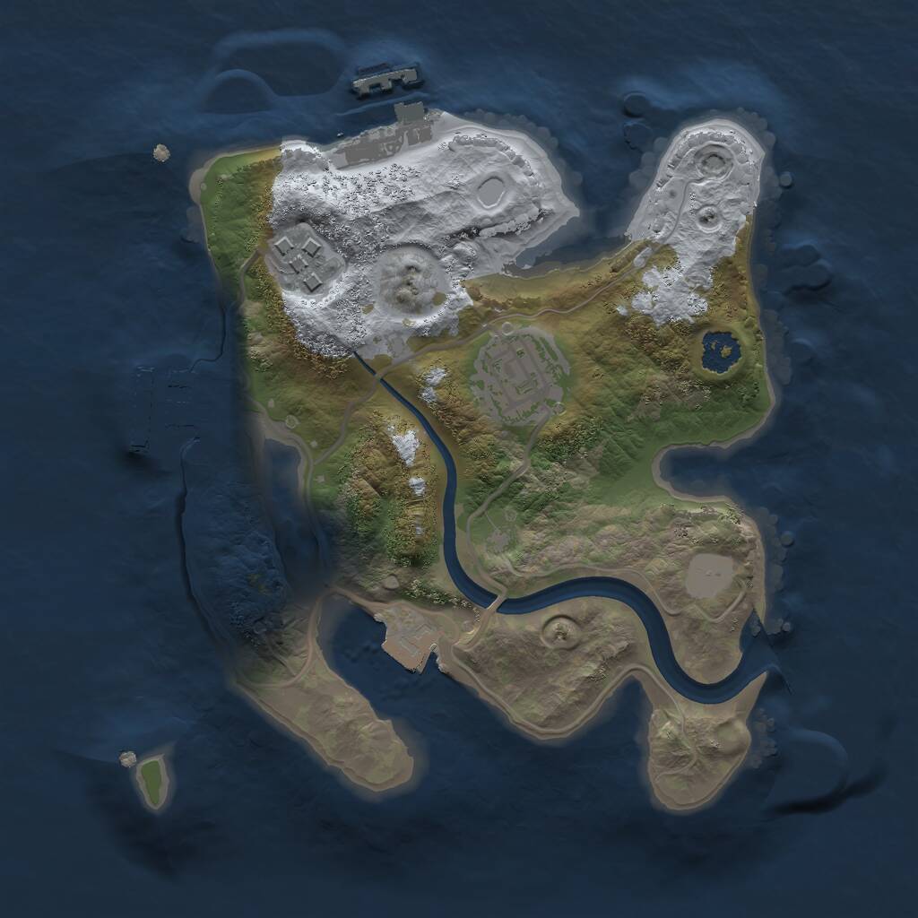 Rust Map: Procedural Map, Size: 2231, Seed: 1974, 5 Monuments