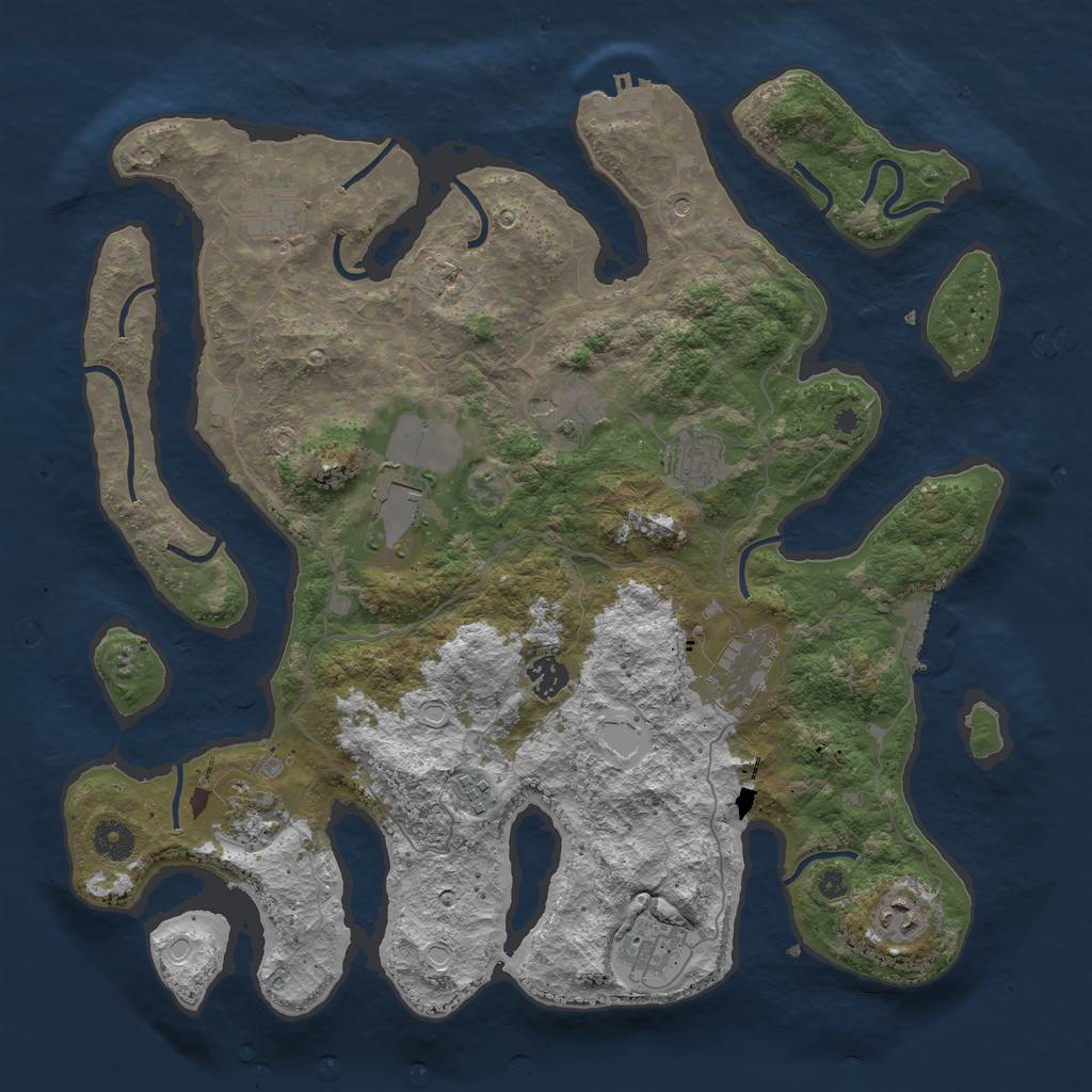 Rust Map: Procedural Map, Size: 4000, Seed: 1684517, 21 Monuments