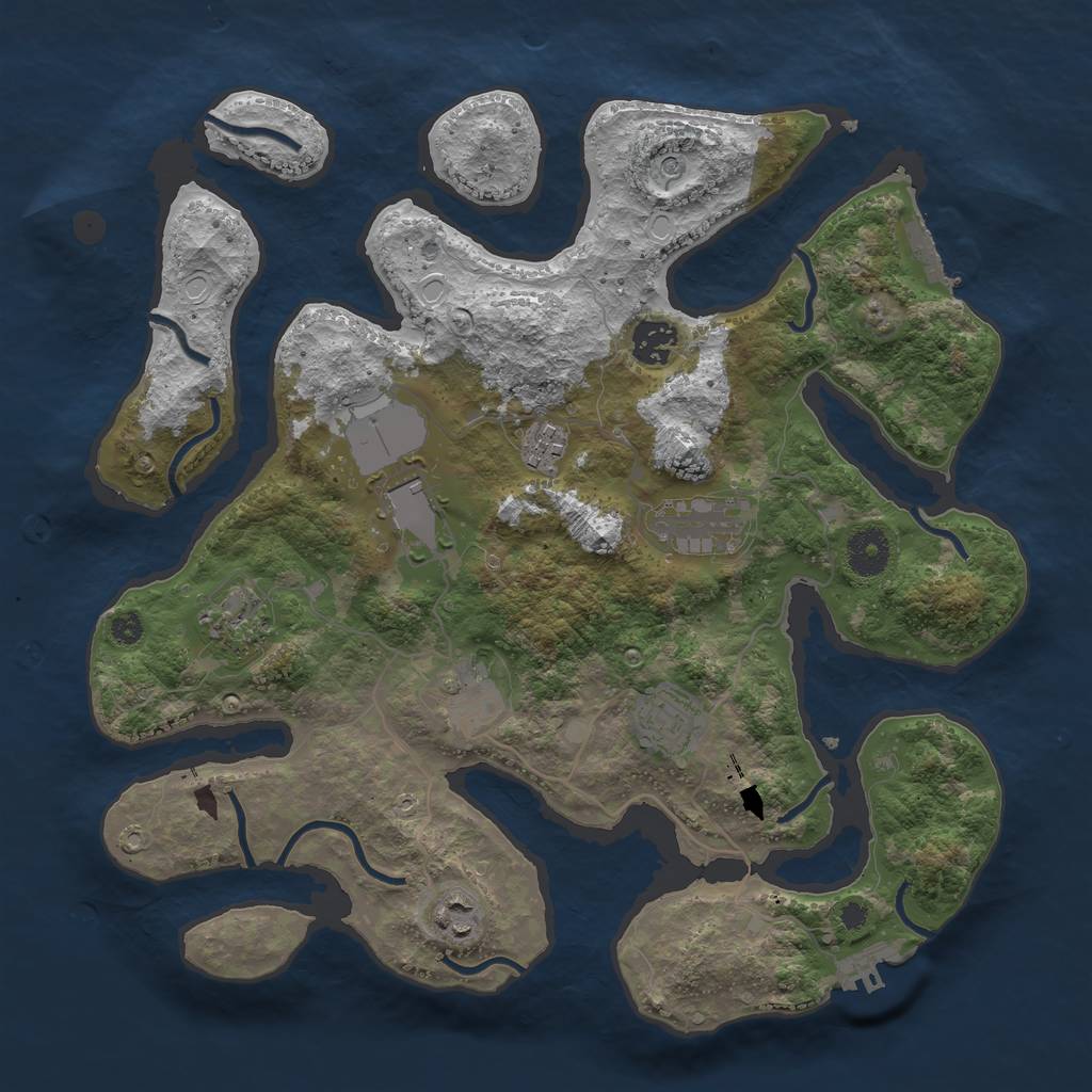 Rust Map: Procedural Map, Size: 3600, Seed: 951117202, 19 Monuments