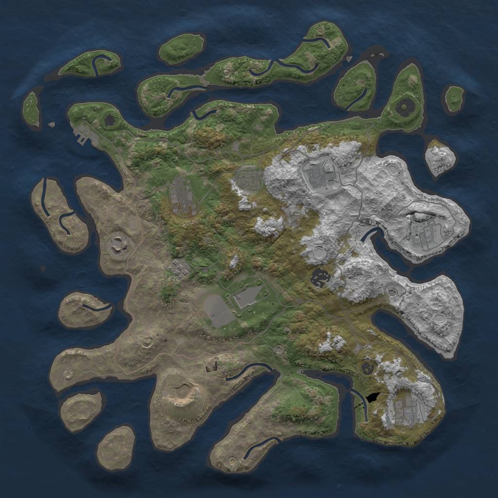 Rust Map: Procedural Map, Size: 4000, Seed: 652379, 20 Monuments