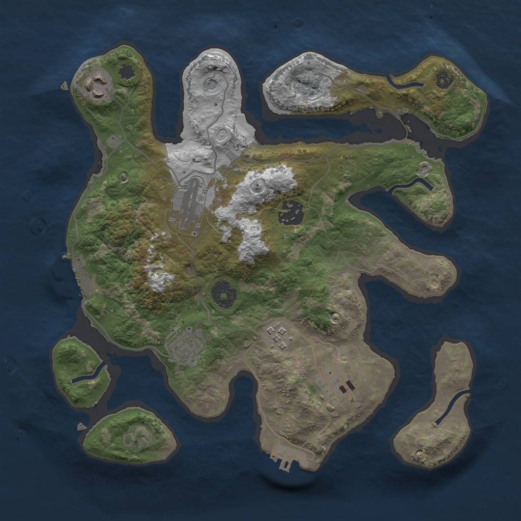 Rust Map: Procedural Map, Size: 3000, Seed: 110800029, 17 Monuments