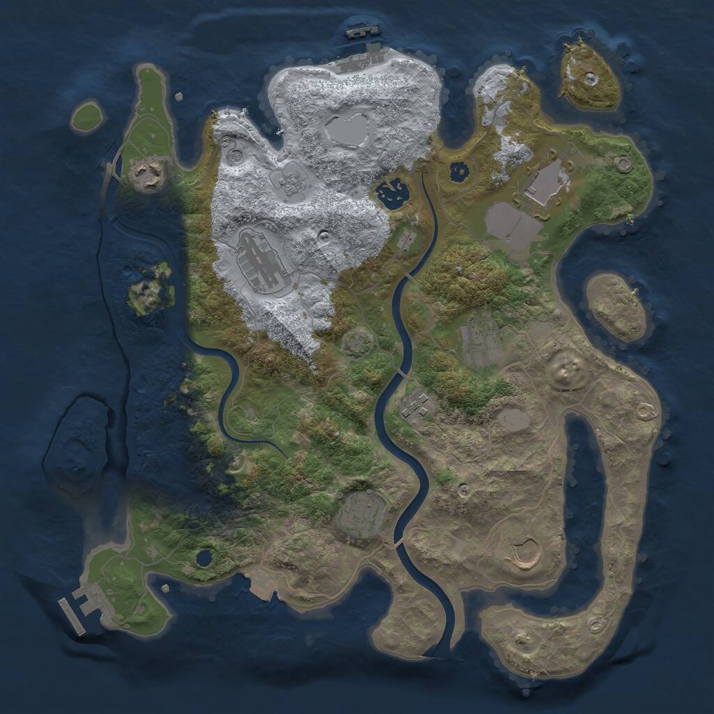 Rust Map: Procedural Map, Size: 3500, Seed: 88751, 14 Monuments