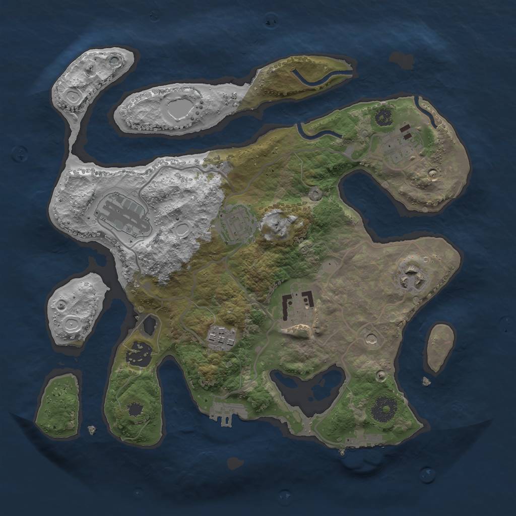 Rust Map: Procedural Map, Size: 3000, Seed: 1024501934, 18 Monuments