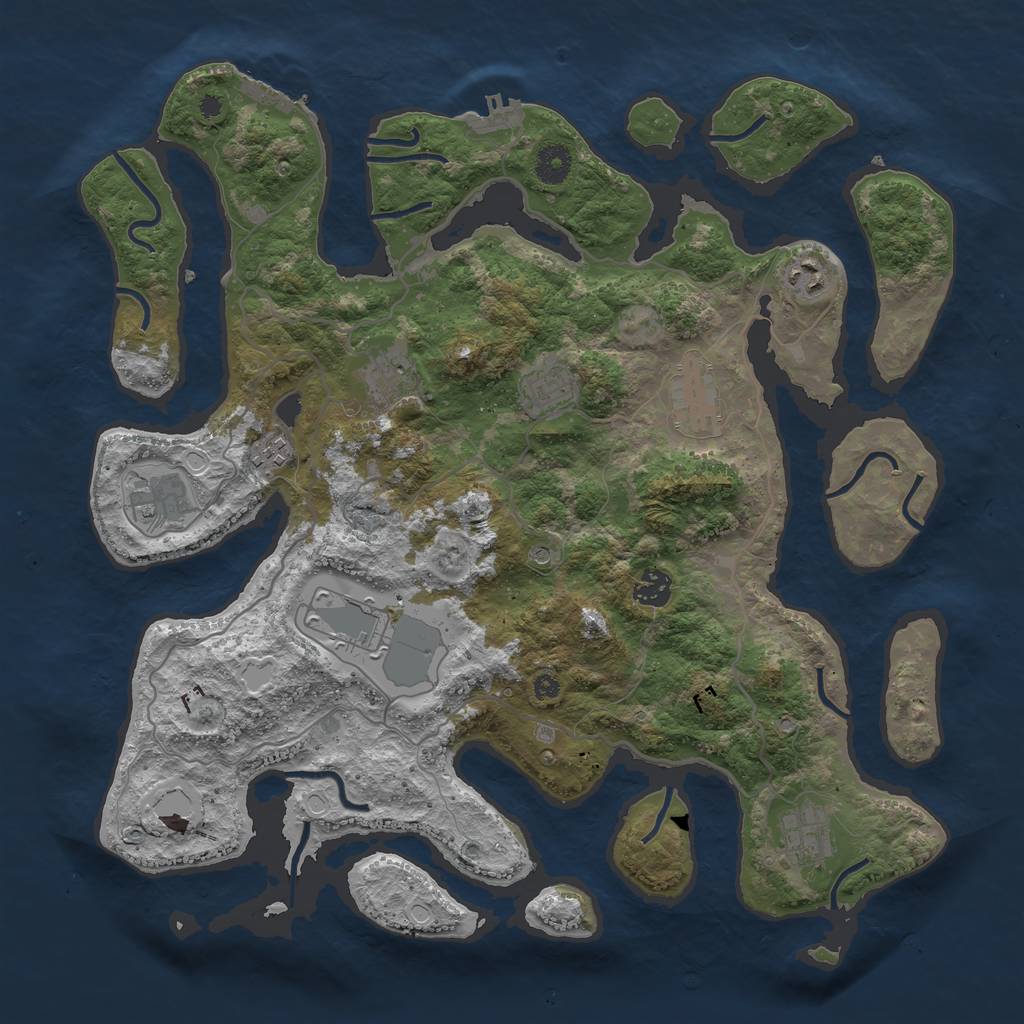 Rust Map: Procedural Map, Size: 4000, Seed: 2404, 20 Monuments