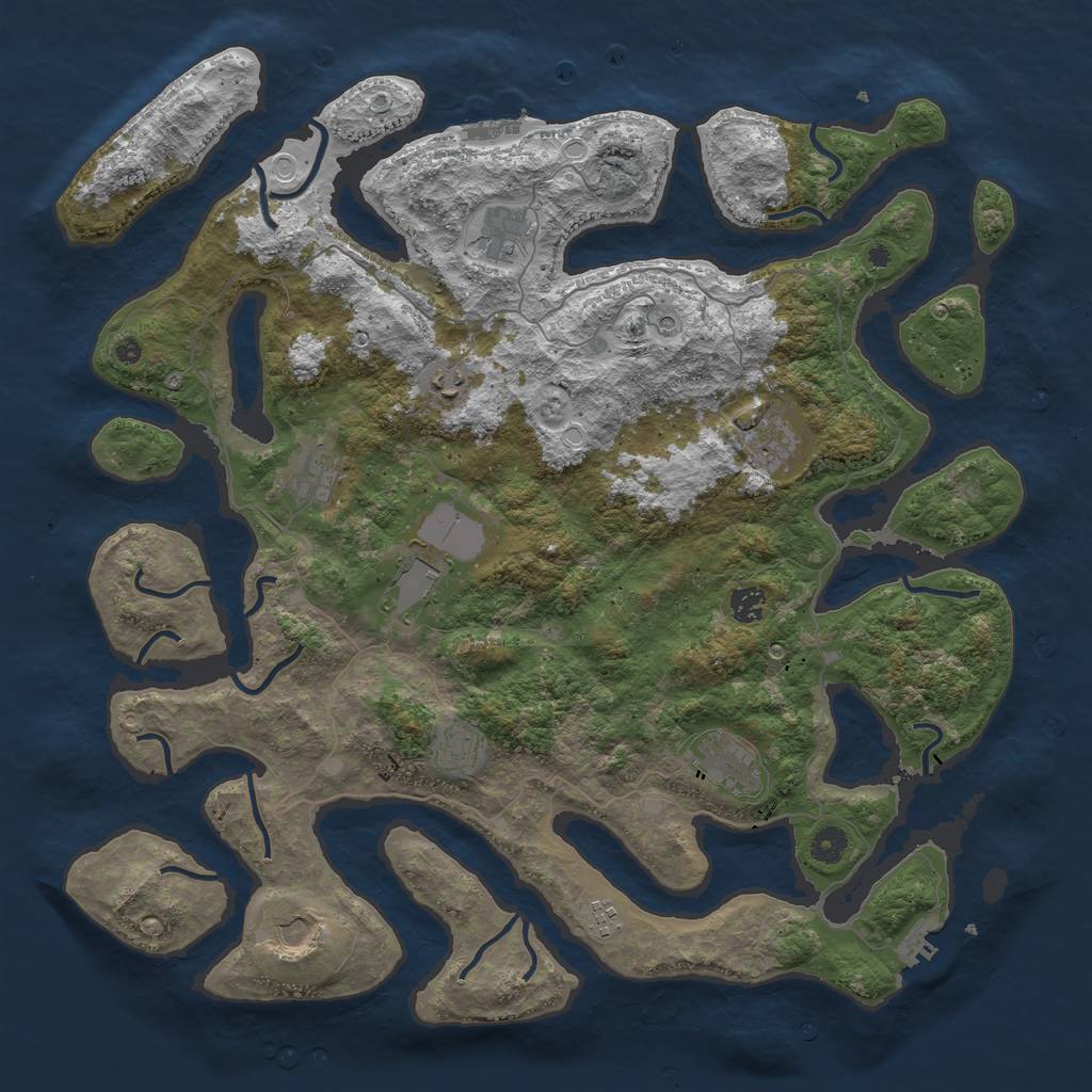 Rust Map: Procedural Map, Size: 4500, Seed: 1234579, 21 Monuments