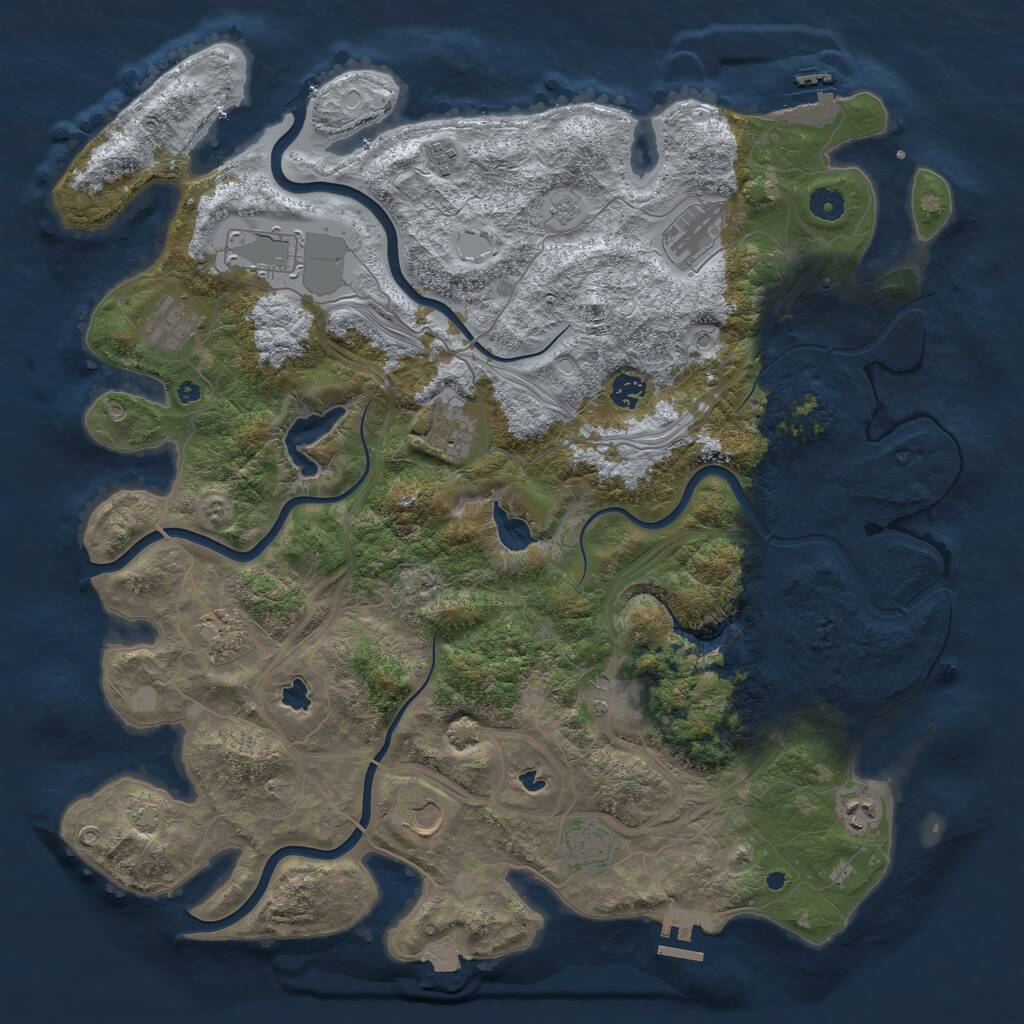 Rust Map: Procedural Map, Size: 4500, Seed: 1234579, 17 Monuments