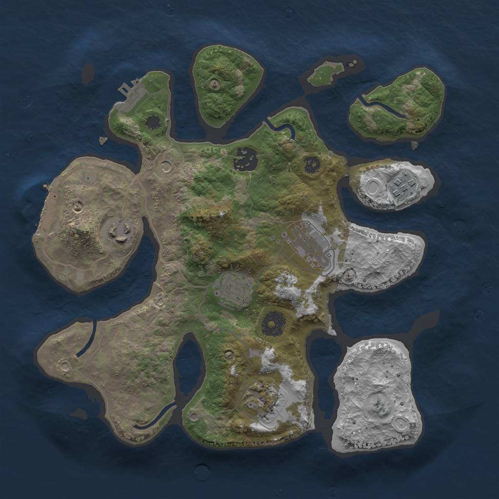 Rust Map: Procedural Map, Size: 3000, Seed: 12145, 17 Monuments