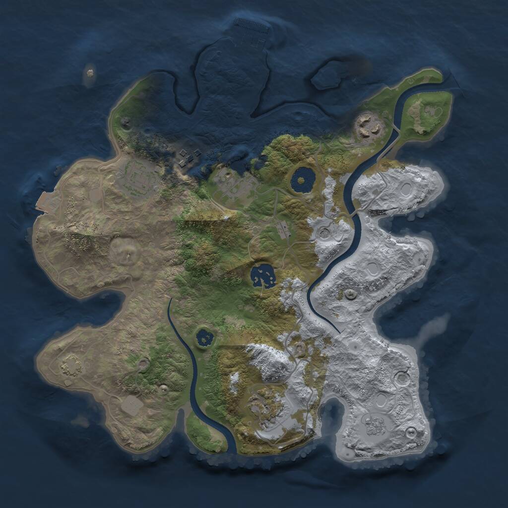 Rust Map: Procedural Map, Size: 3000, Seed: 12145, 11 Monuments