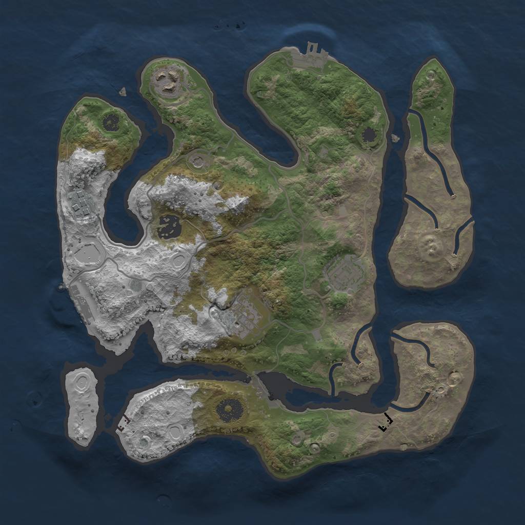 Rust Map: Procedural Map, Size: 3125, Seed: 8923, 16 Monuments