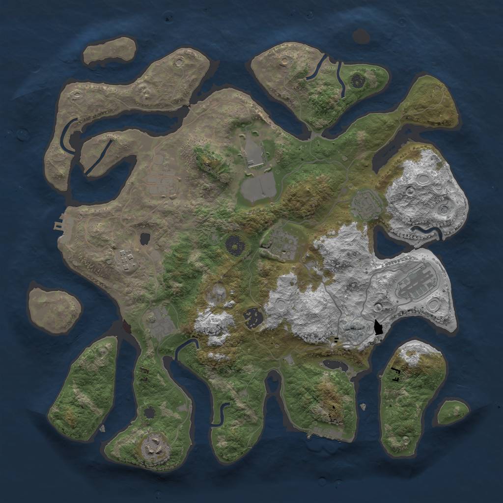 Rust Map: Procedural Map, Size: 3800, Seed: 22707, 20 Monuments