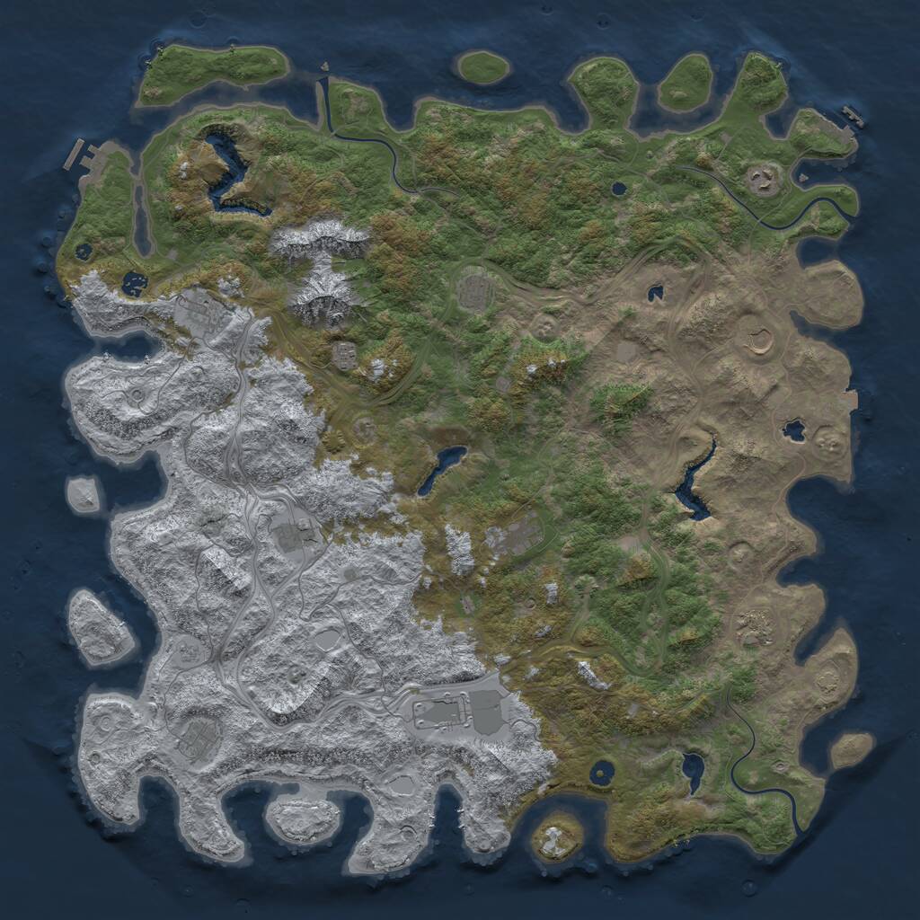 Rust Map: Procedural Map, Size: 5493, Seed: 460356767, 17 Monuments