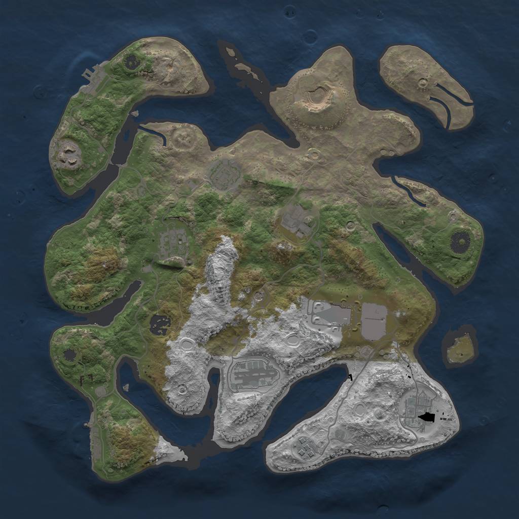 Rust Map: Procedural Map, Size: 3639, Seed: 1530576127, 21 Monuments