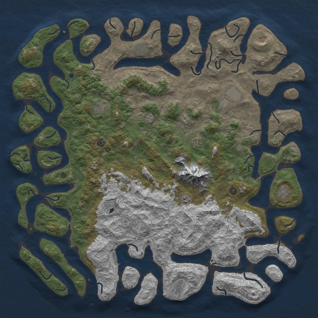 Rust Map: Procedural Map, Size: 6000, Seed: 2113, 21 Monuments