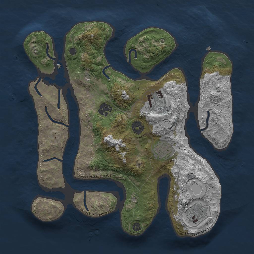 Rust Map: Procedural Map, Size: 3000, Seed: 255444332, 13 Monuments