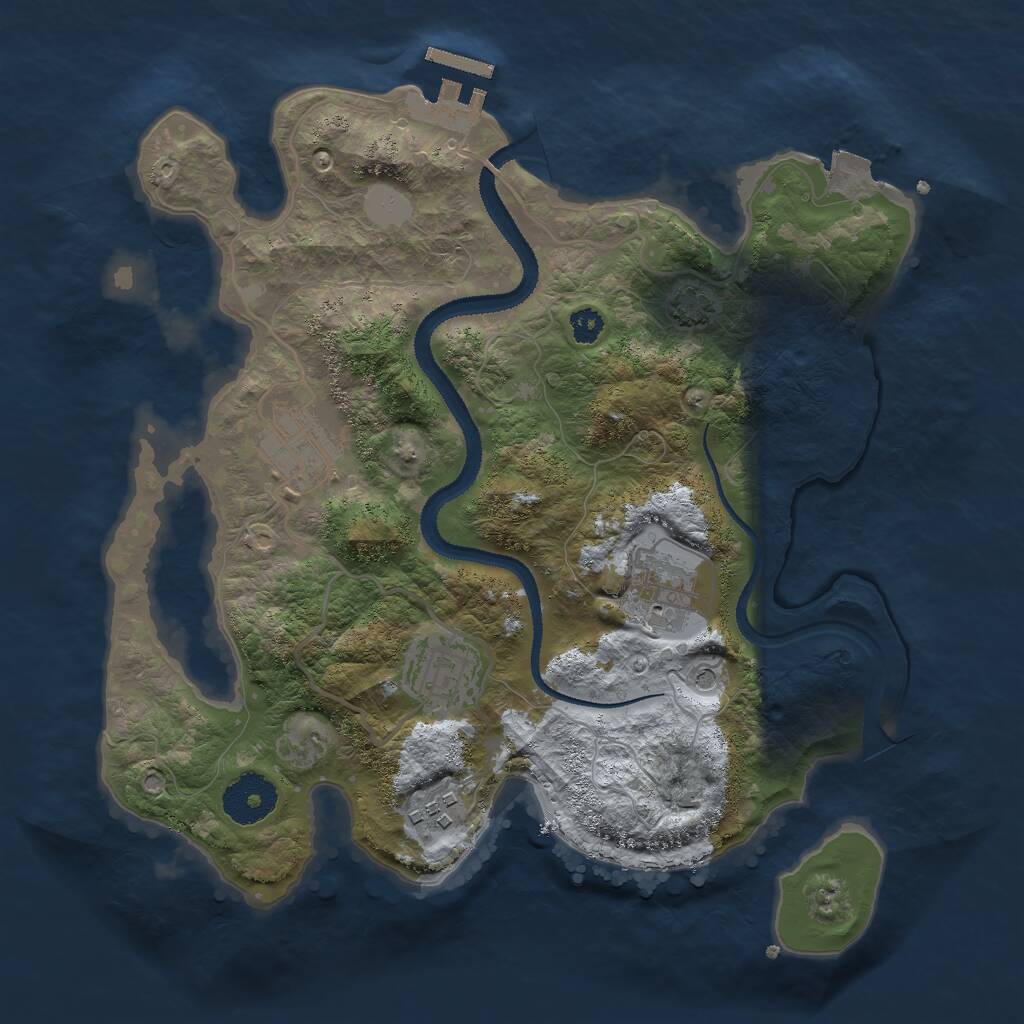 Rust Map: Procedural Map, Size: 3000, Seed: 509070954, 8 Monuments