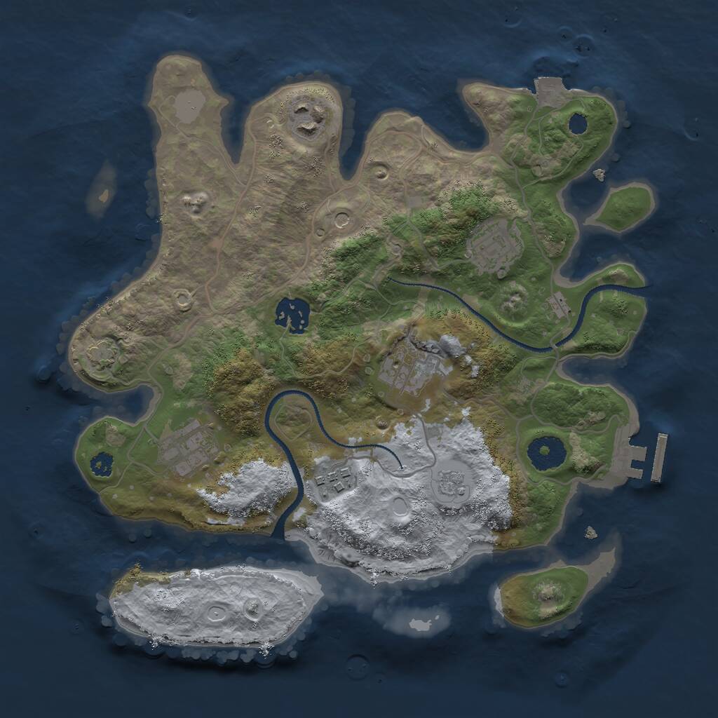 Rust Map: Procedural Map, Size: 3000, Seed: 1608163487, 11 Monuments