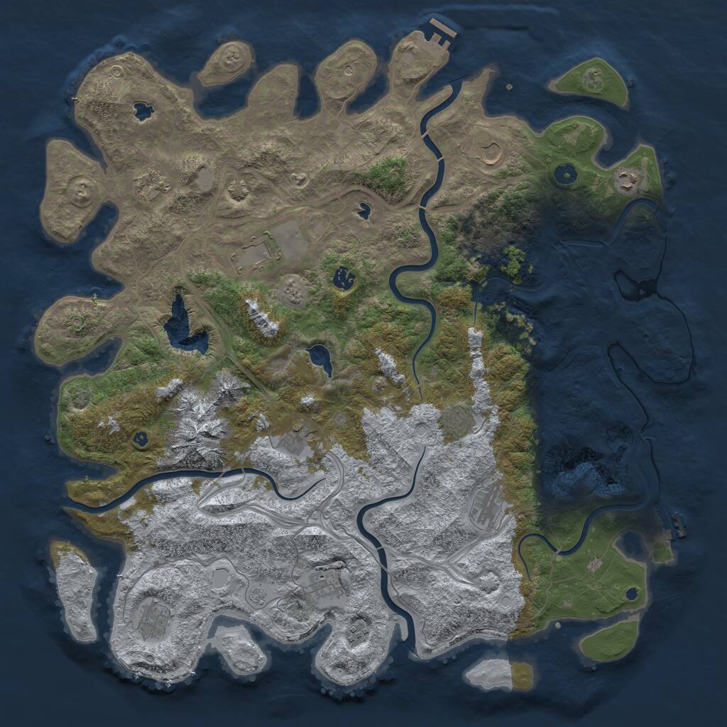 Rust Map: Procedural Map, Size: 5000, Seed: 2089, 17 Monuments