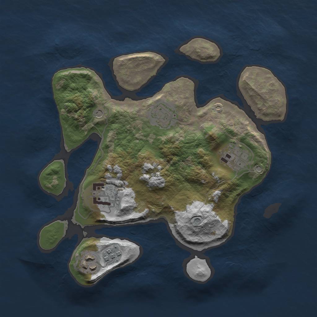 Rust Map: Barren, Size: 2700, Seed: 12654654, 8 Monuments