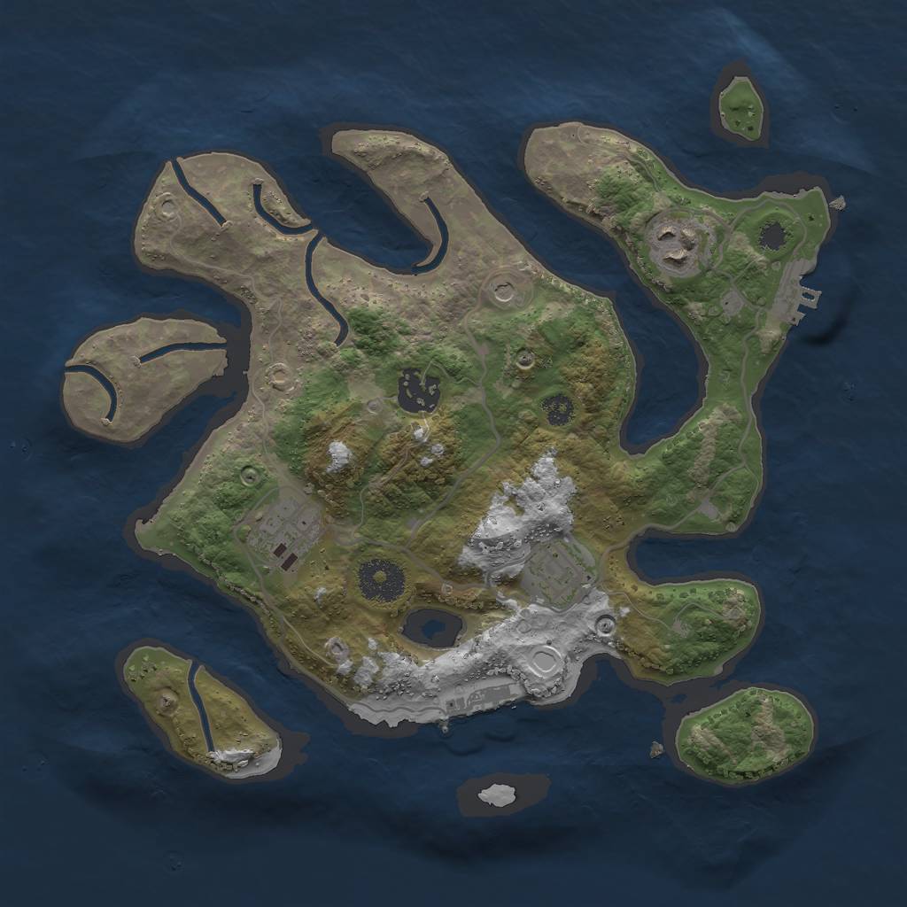 Rust Map: Procedural Map, Size: 3000, Seed: 1276509389, 15 Monuments