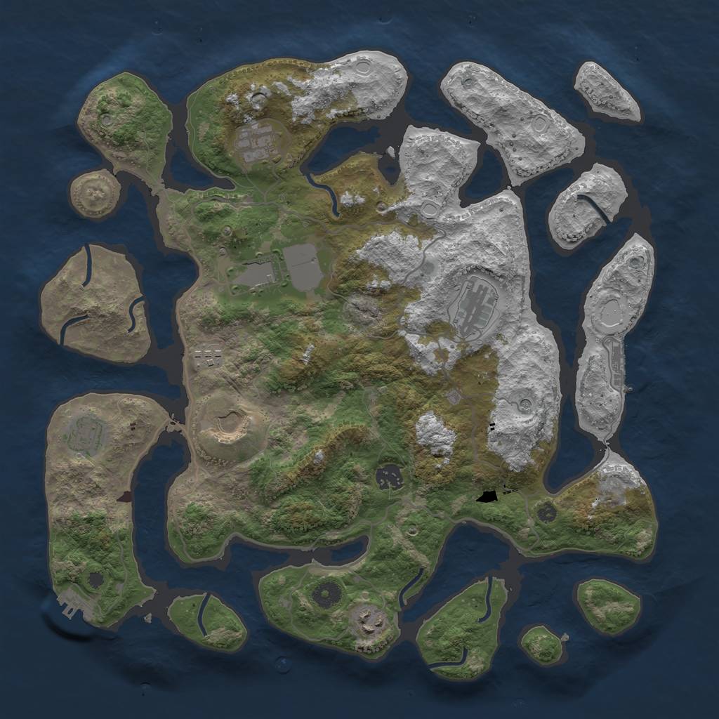 Rust Map: Procedural Map, Size: 4000, Seed: 5894050, 19 Monuments