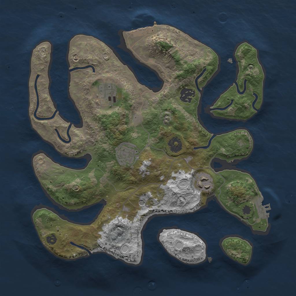 Rust Map: Procedural Map, Size: 3000, Seed: 96429, 15 Monuments