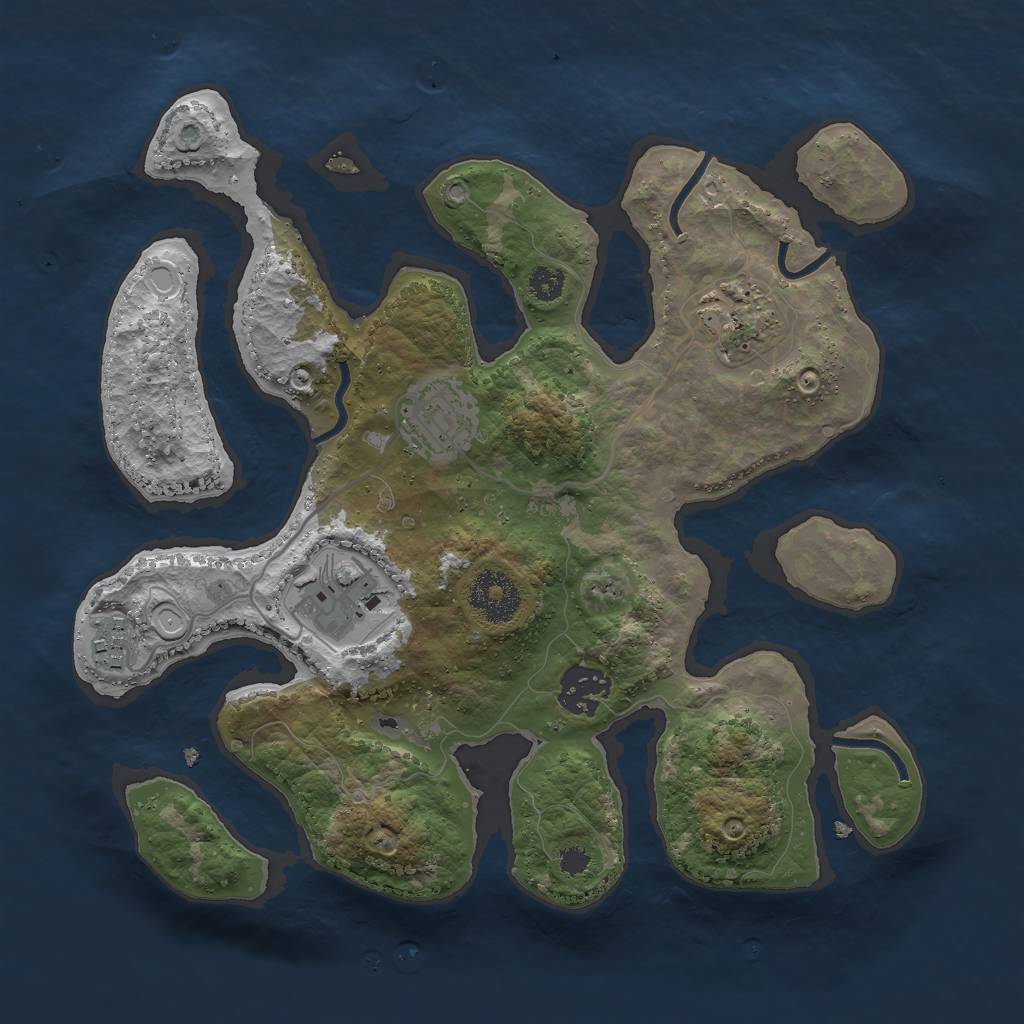 Rust Map: Procedural Map, Size: 3000, Seed: 1389540395, 13 Monuments