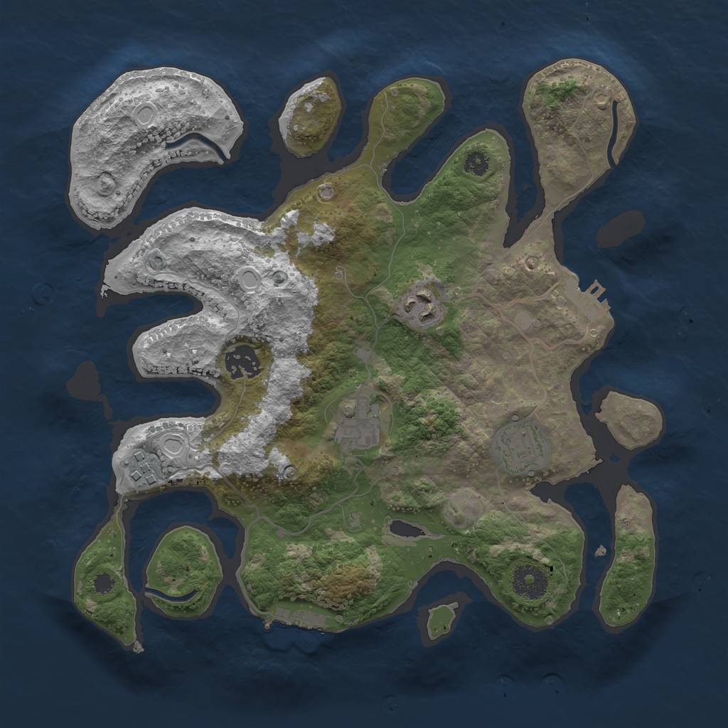 Rust Map: Procedural Map, Size: 3125, Seed: 7355, 15 Monuments