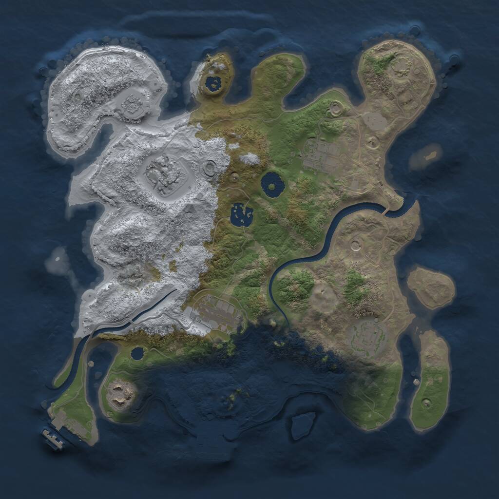 Rust Map: Procedural Map, Size: 3125, Seed: 7355, 12 Monuments