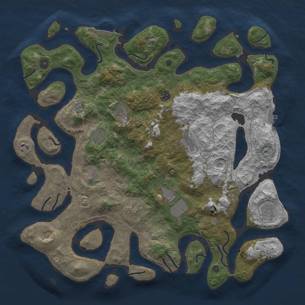 Rust Map: Procedural Map, Size: 4500, Seed: 1449816926, 22 Monuments