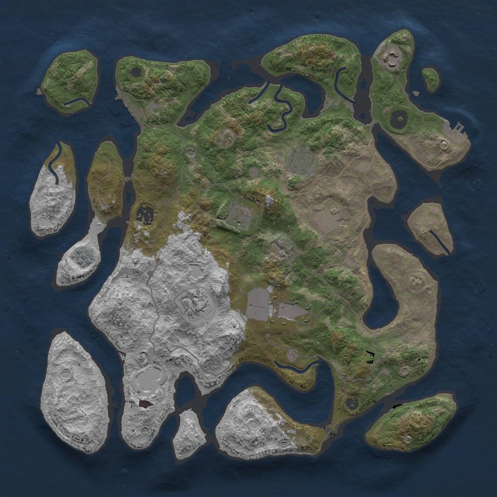 Rust Map: Procedural Map, Size: 4000, Seed: 5126, 19 Monuments