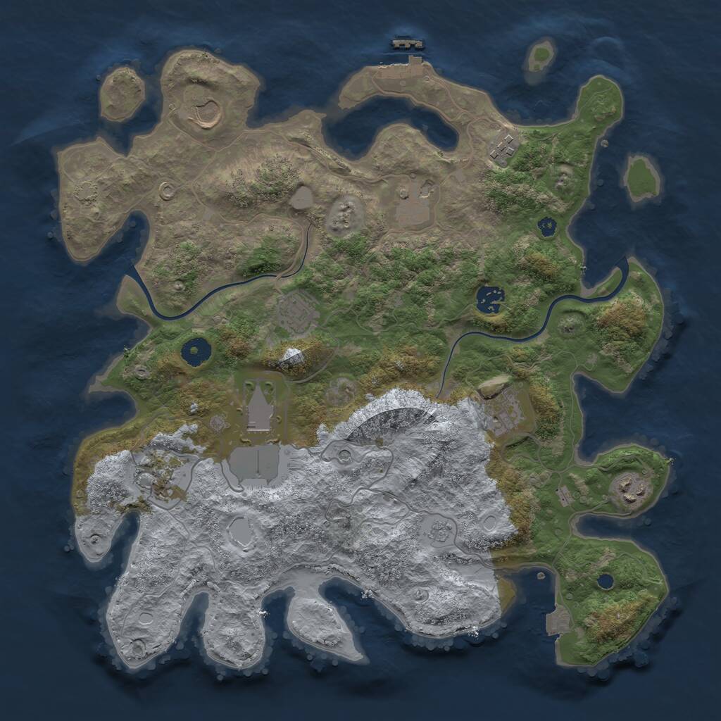 Rust Map: Procedural Map, Size: 3800, Seed: 97, 14 Monuments