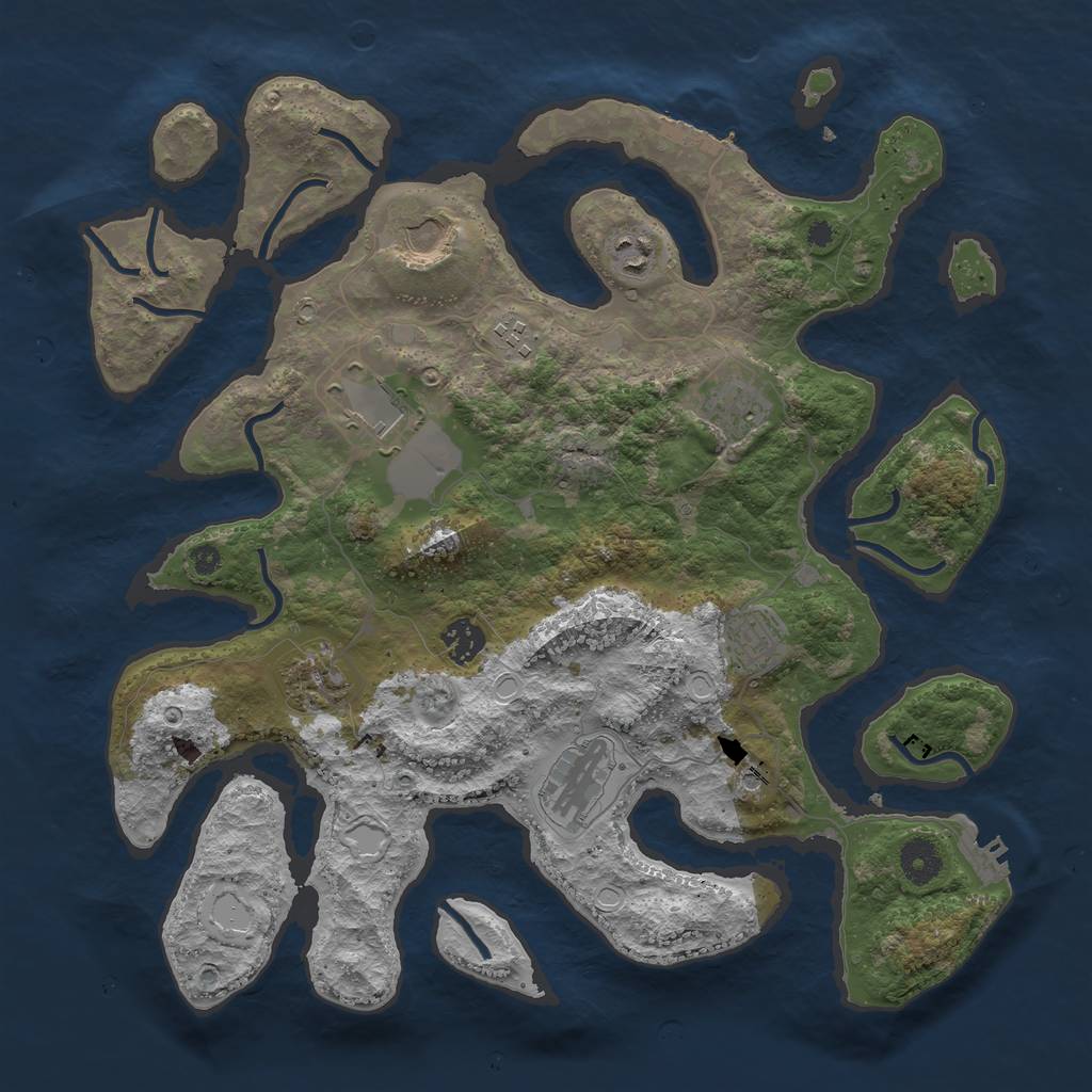 Rust Map: Procedural Map, Size: 3800, Seed: 97, 20 Monuments