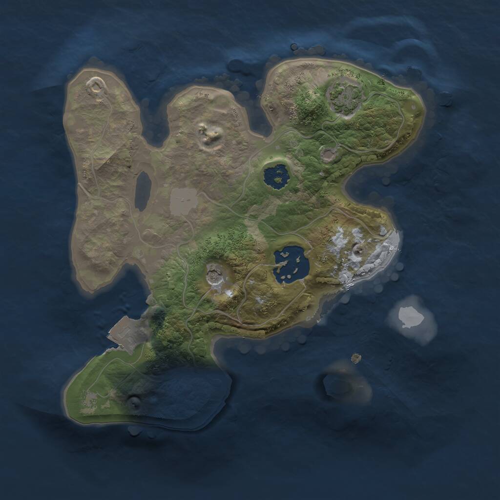 Rust Map: Procedural Map, Size: 2000, Seed: 96541, 4 Monuments