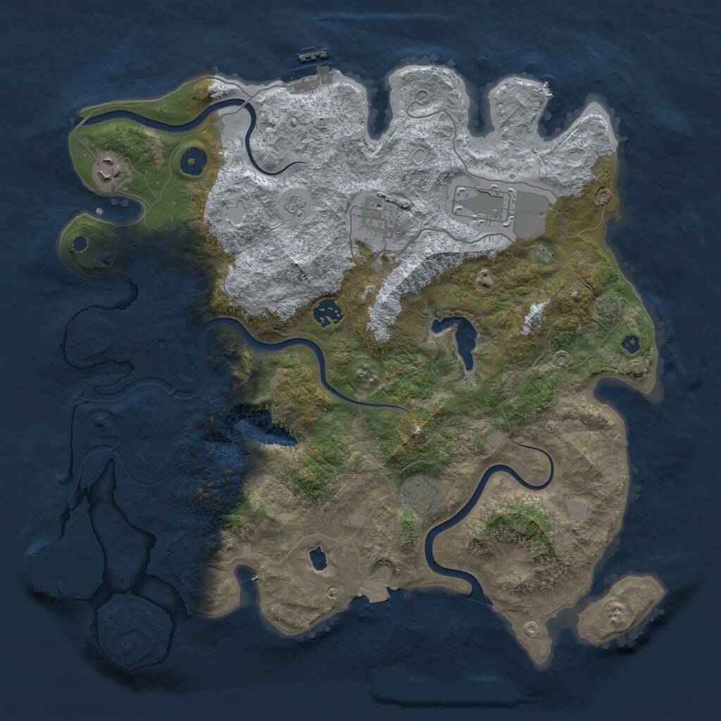 Rust Map: Procedural Map, Size: 4000, Seed: 5894051, 11 Monuments