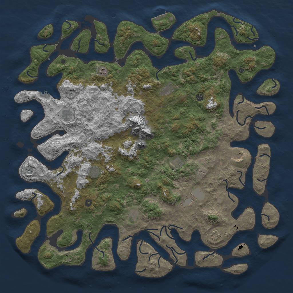 Rust Map: Procedural Map, Size: 6000, Seed: 31946, 22 Monuments