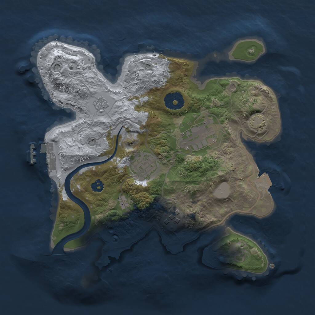 Rust Map: Procedural Map, Size: 2500, Seed: 1202120711, 8 Monuments