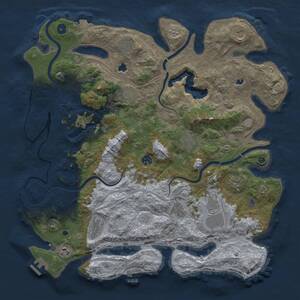 Thumbnail Rust Map: Procedural Map, Size: 4500, Seed: 208, 17 Monuments