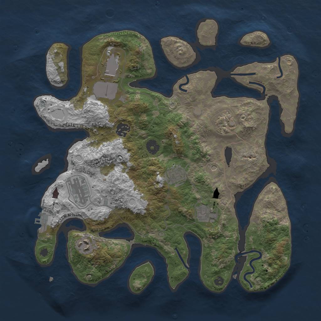 Rust Map: Procedural Map, Size: 3500, Seed: 4206, 17 Monuments