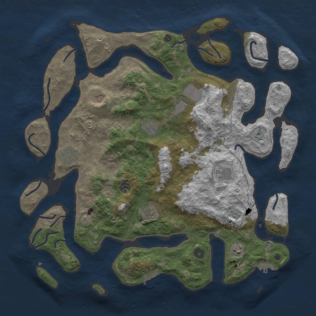 Rust Map: Procedural Map, Size: 4500, Seed: 4242769, 20 Monuments