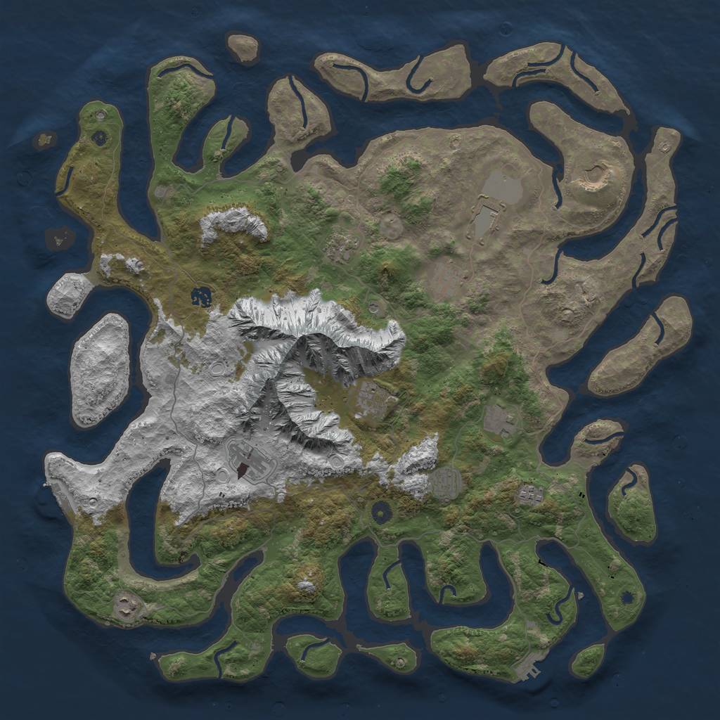 Rust Map: Procedural Map, Size: 5000, Seed: 420698008, 22 Monuments