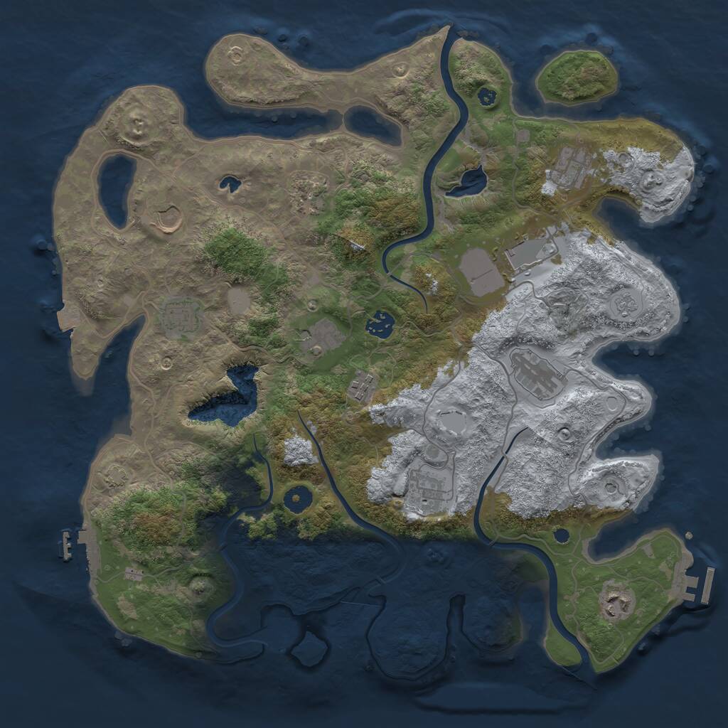 Rust Map: Procedural Map, Size: 4000, Seed: 253423, 17 Monuments